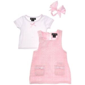 Freestyle Girls  3Pc Darling Boucle Dress Set, Pink